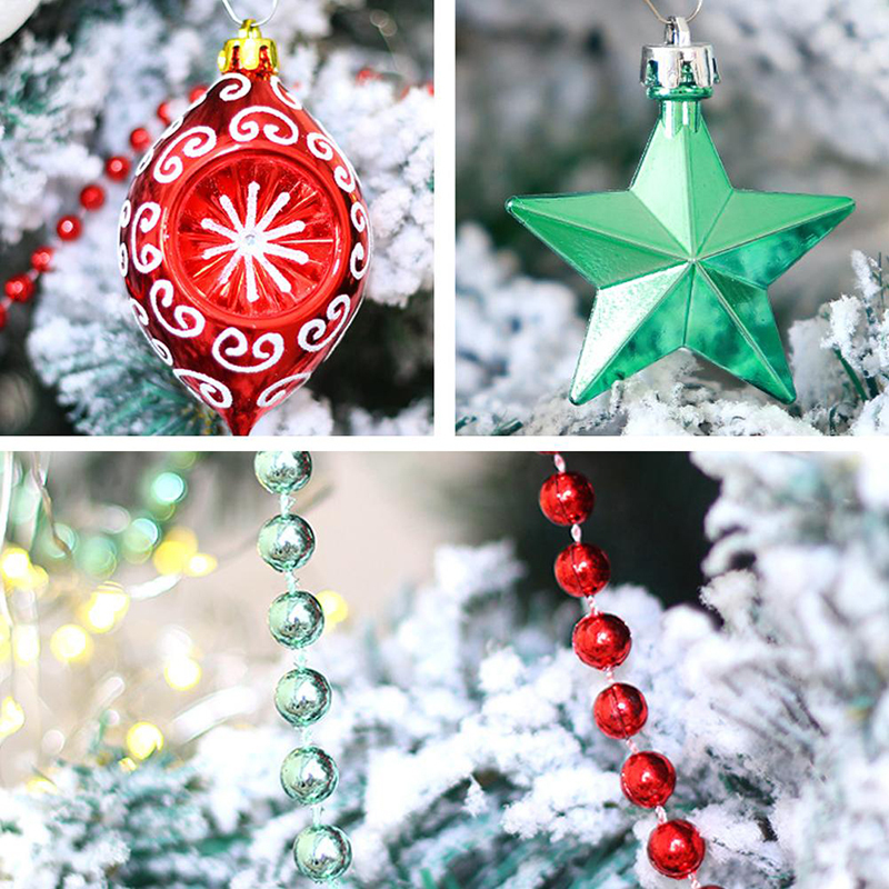 Hs 90pcs Boule De Noël Décoration De Sapin Rouge Et Vert Boules Arbre Décoratifs Assortis Et étoiles Situé Sap Hsdrs1115a0637